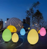 Светильник Яйцо 43х80 солнечная батарея, RGB