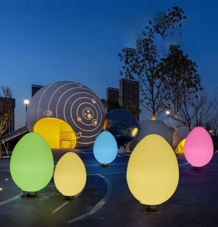 Светильник Яйцо 65х110 солнечная батарея, RGB