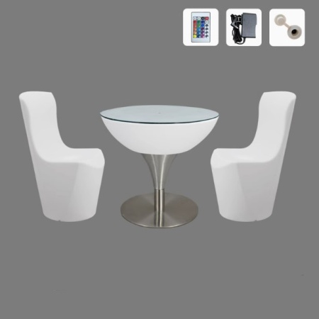 Комплект светящейся мебели Стол+2 стула V5